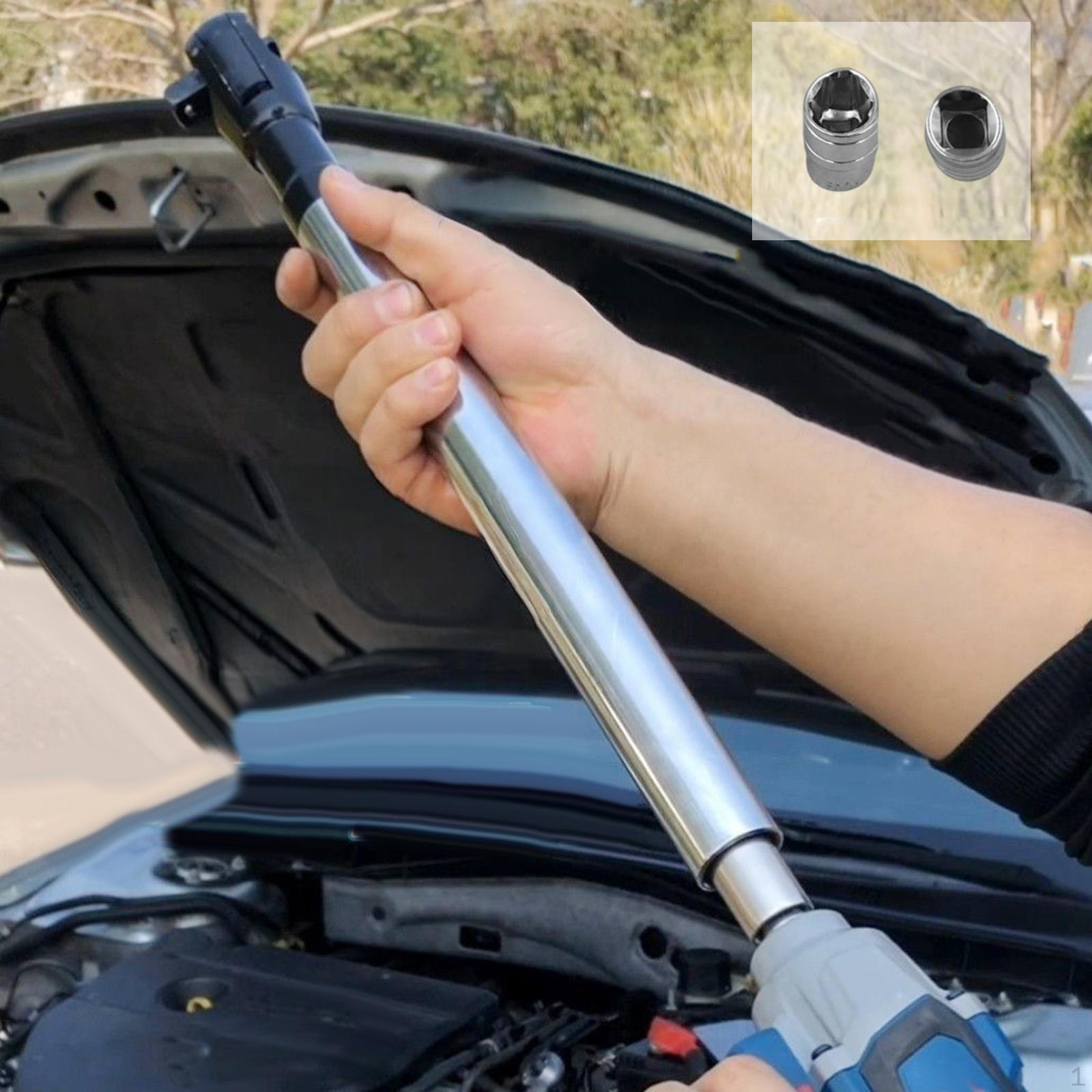 

Аккумуляторный электрический трещоточный ключ 1/2 Прочный для труднодоступных мест Инструмент-удлинитель Автомобиль