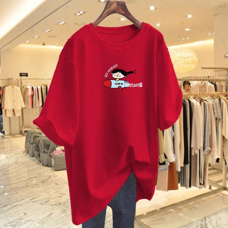 Women's Oversized Grey Cotton T-Shirt - Short Sleeve Summer 2025 Casual European Style