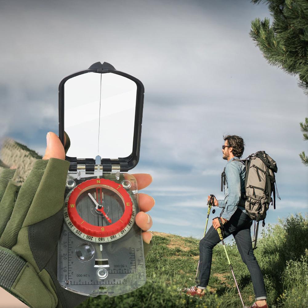 Portable Digital Compass Luminous Compass with LED Light Camping Survival Compass Fluorescent Ring Compass for Outdoor Adventure