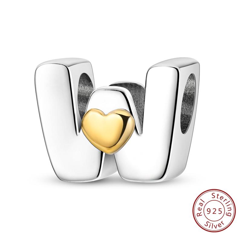 

Classic Copper 26 Letters A-Z Alphabet Charm Heart Love Letter Bead Fit Bracelet Diy Charm For Woman Jewelry Making