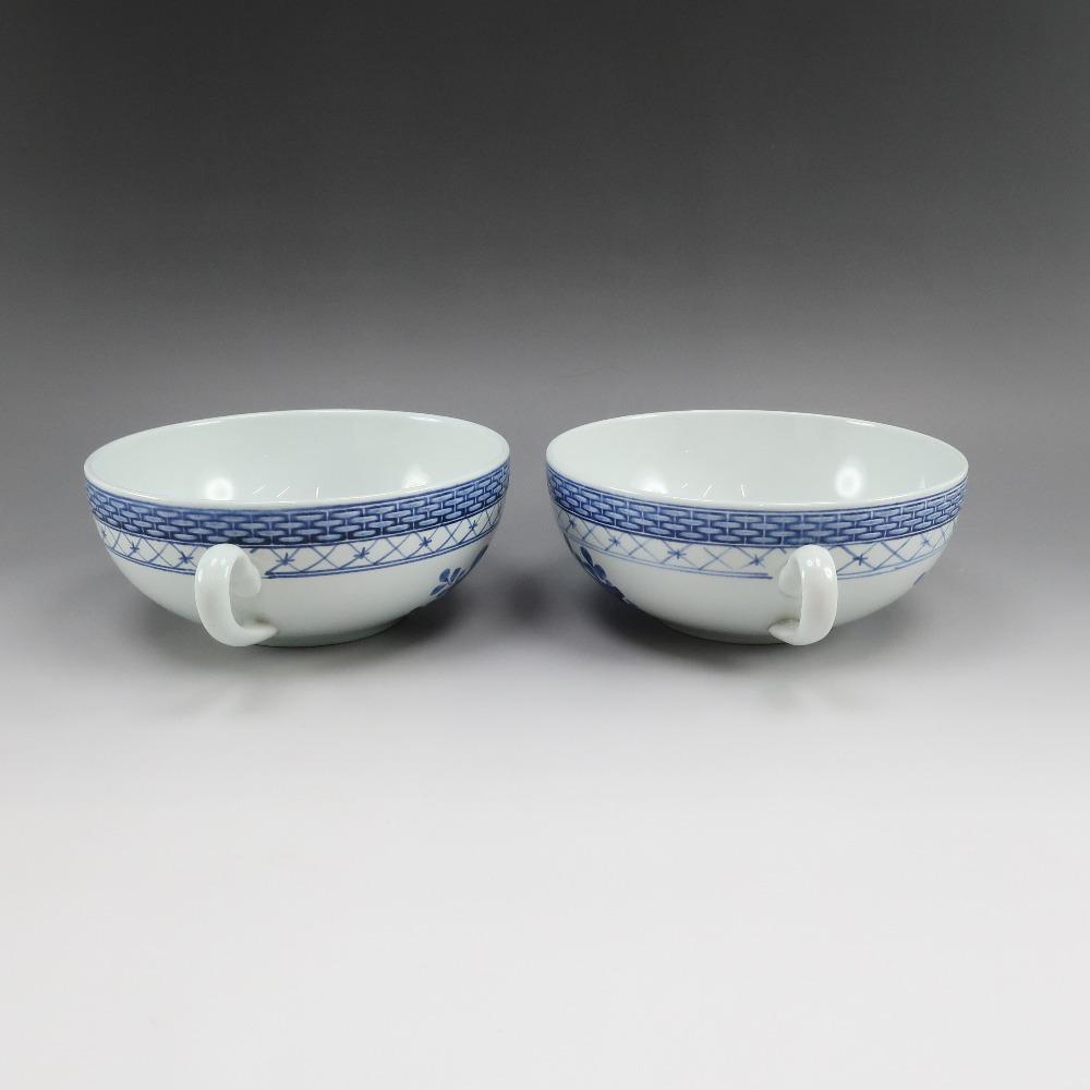 Royal Copenhagen Faience Trunk Weber Tableware Soup cup & saucer x2 _ Used