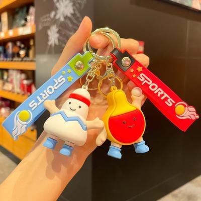 Original Sports Series Badminton Cartoon Keychain Pendant Cute Football Basketball Peripheral Small Gifts Accessories Men