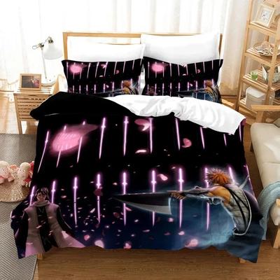 Anime Bleach Toushirou Ichigo Copripiumino Federa Set Biancheria da Letto Matrimoniale Singolo Matrimoniale Queen King Adulti Bambini Biancheria da Letto Coperta