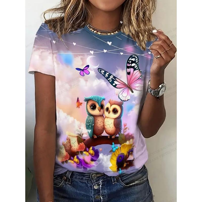 Girls Golden Owl 3d Print Tshirt Women Fashion T-shirt Oversized Graphic T Shirt Casual Harajuku Tops Tees Animal Camisetas
