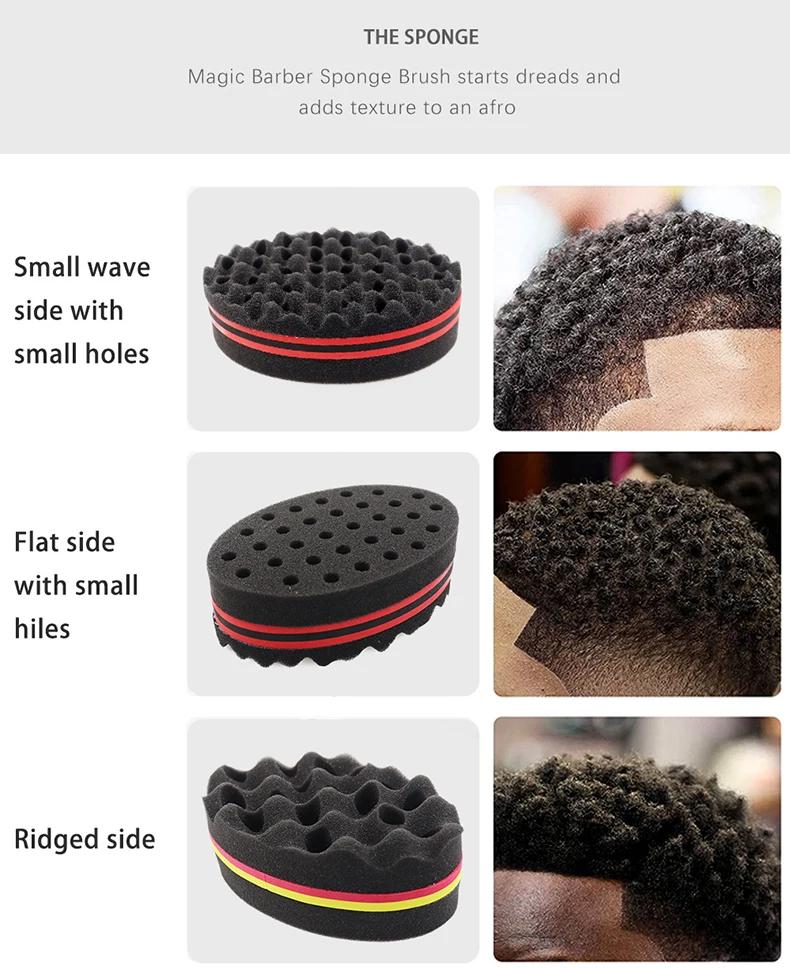 1pc Double-sided Brush Sponge Hair Salon Styling Oval Perforated Curly Hair Sponge Wave Styling Tool Special for Real Hair Wigs