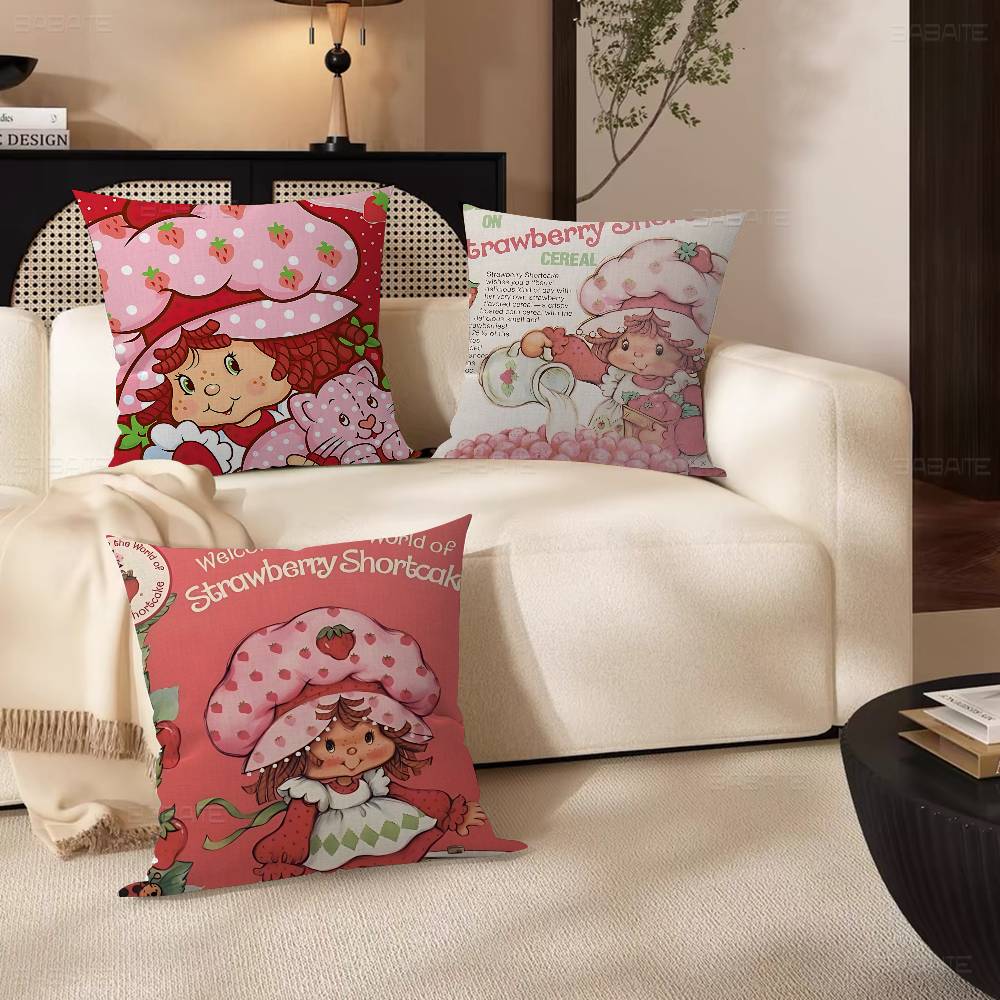 Classic Animation S-Strawberry S-Shortcake Cushion Cover Inches Farmhouse Decor Home Throw Pillow Covers For Couch Decorations