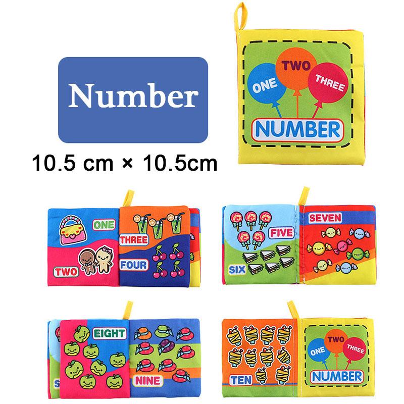 Baby Cloth Book Intelligence Development Soft Learning Cognize Reading Books Early Educational Toys Readings 0-12 Months Rattle