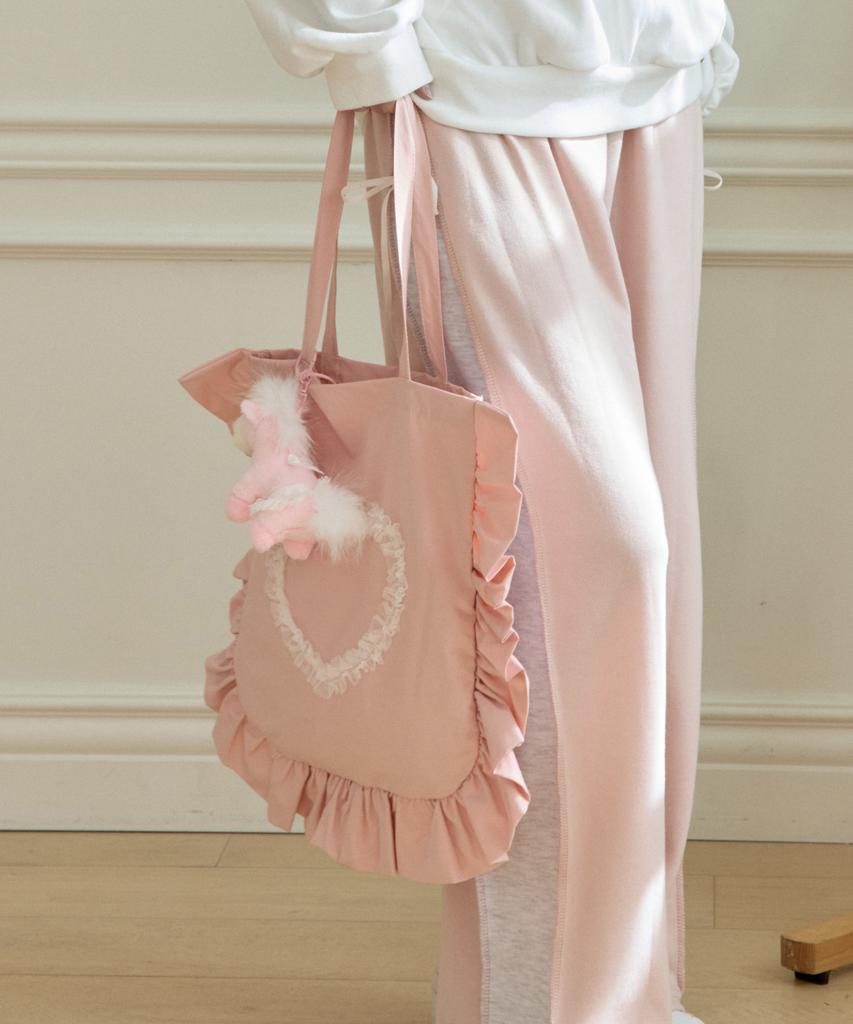 Pink Pineapple Love Letter Frill Shoulder Bag_Pink