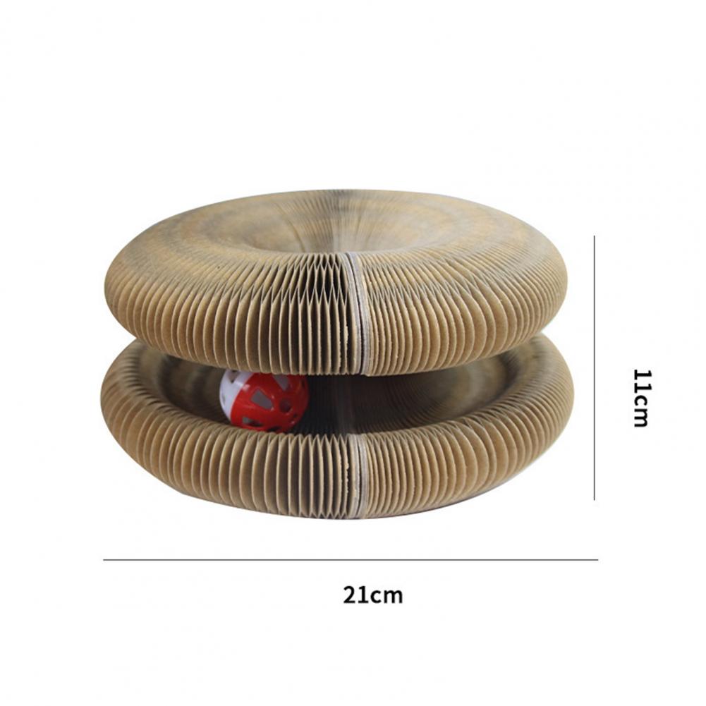 Cat Accordion Toy Magic Organ Cat Scratching Board with Ball Track Interactive Kitty Kurlz Toy Foldable Cat Scratcher