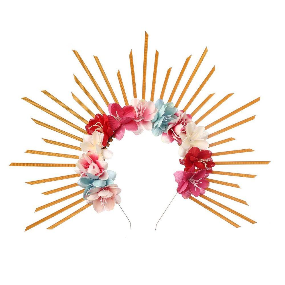 Party Attire Goddess Crown Tiaras Headband Multiple Colors Rose Halo Hairband  Stage Performance
