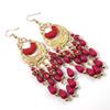 European & American Bohemian Crescent Tassel Earrings