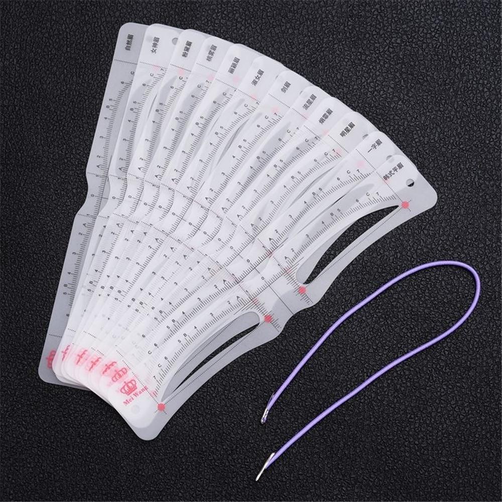 12 Style Fixable Eyebrow Stencil Grooming Shaper Template Reusable Stickers Make Up Tools For Eye Brow Stamp Pen Pencil Cosmetic