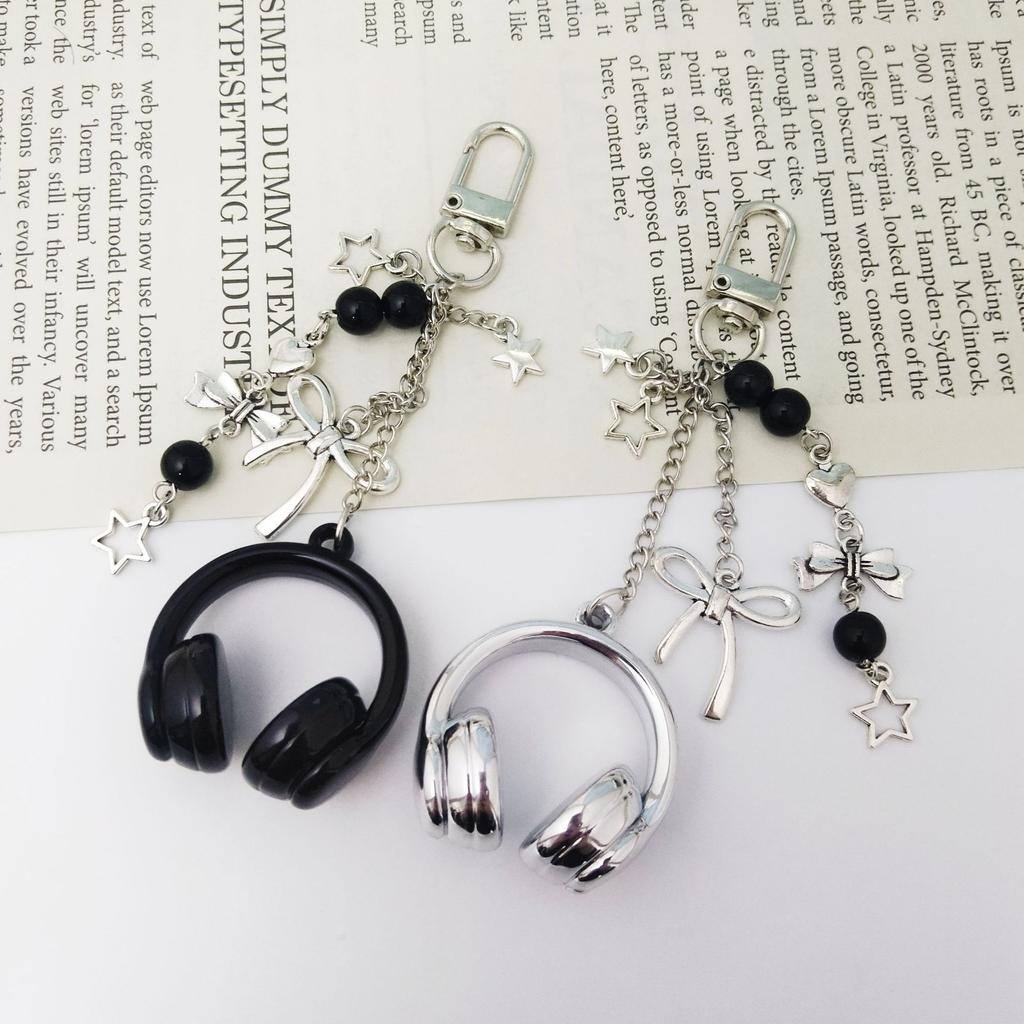 Yogodlns Premium Music Headphone Bag Charms Unisex Keychain Phone Strap Couple Gifts Backpack Pendant Accessory