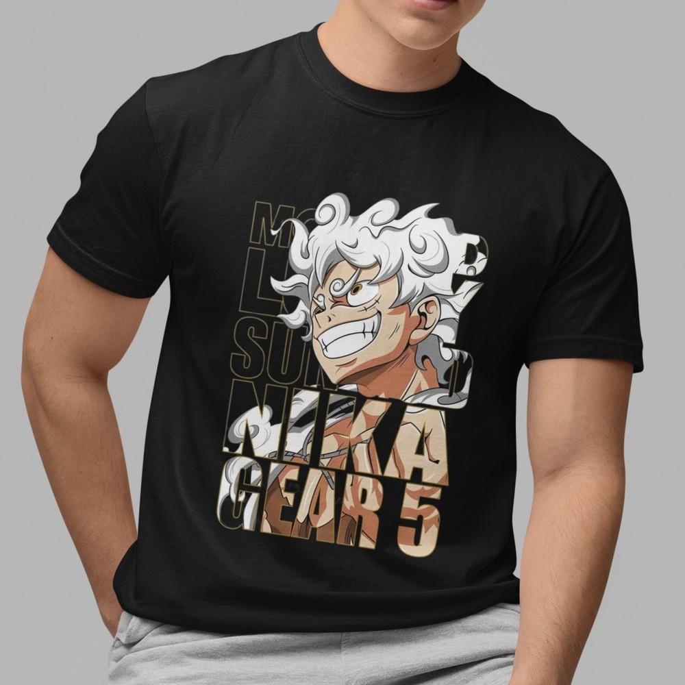 

One Piece Луффи Гир 5 Ника Бог Солнца Аниме Футболка Графическая футболка Унисекс Уличная одежда XL