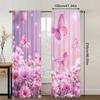 2pc    Window Drapes Butterfly Fantasy Pink Versatile 100% Polyester  Without Electricity Festive Wall Decor Suitable for