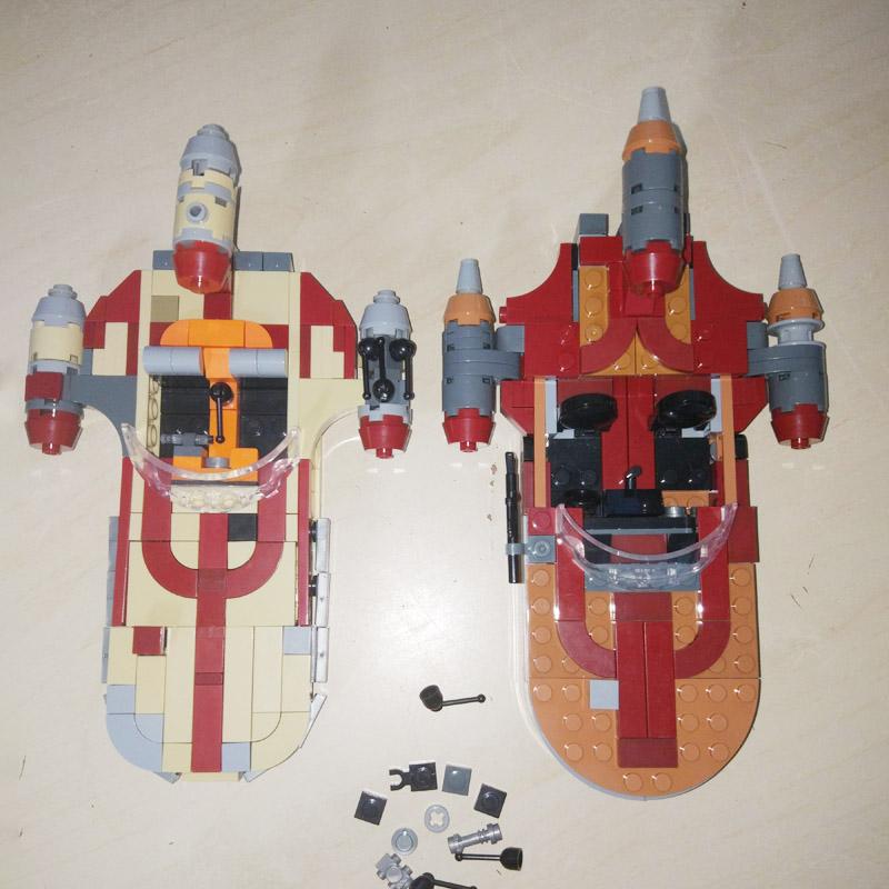 NEW MOC-56436 Space Plan X-34 Soro Suub Tan X-34 Landspeeder Fight DIY Building Blocks Minifigs Scale Airship Bricks Model Toys