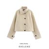 Kaslead New Women Clothes Western Style Fashion Simple and Versatile Short Long Sleeve Trench Coat 2574060