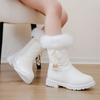 Girls' Fashionable Thickened Princess Boots Winter Children's Mid-calf Snow Boots
