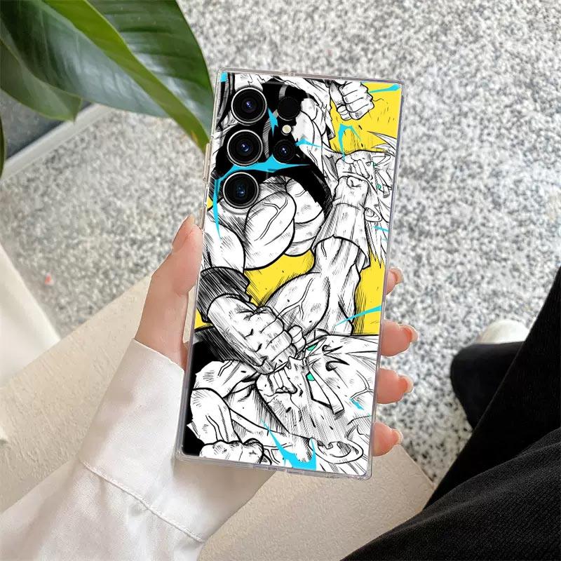 Phone Case For Samsung Galaxy S26 Ultra S25 S24 S23 S21 Ultra S20 FE S22 S26 Plus S25FE Clear Cover DBZ Anime Goku Gogeta Vegeta