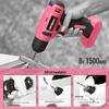 HiSpec Pink Household Tool Set with Wrench, Pliers, Hammer, Electric Screwdriver, and Toolbox