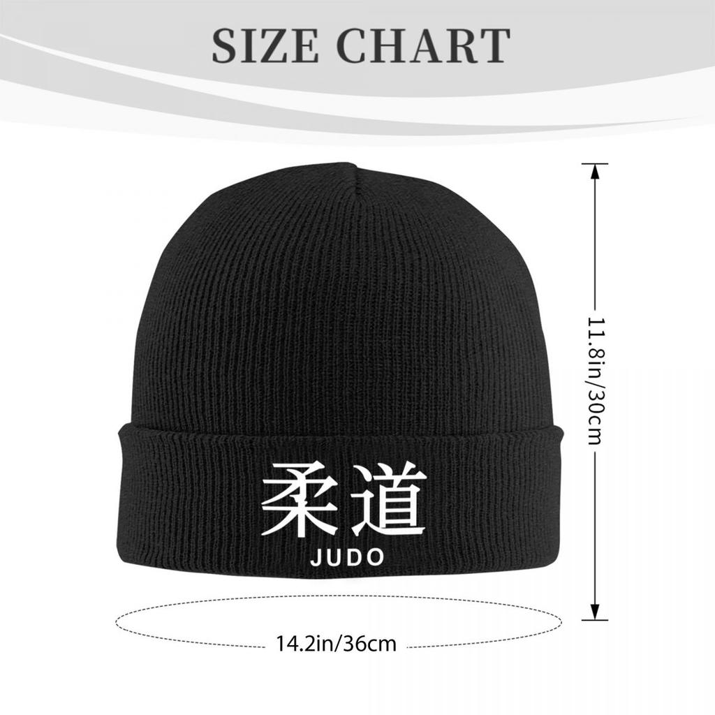 Judo Logo Warm Knitted Cap Hip Hop Bonnet Hat Autumn Winter Outdoor Beanies Hats for Unisex Adult