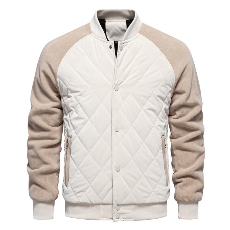 Men’s Fleece Lined Quilted Raglan Sleeve Casual Jacket