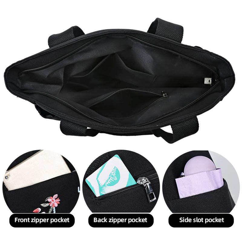 2025 Nouă Modă Geantă de Mână Brodată Capacitate Mare Ușoară Multi-buzunar Geantă de Umăr Leisure Joker Geantă Tote de Călătorie