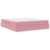 Storage Bed with Mattress Pink 160 x 200 cm Velvet