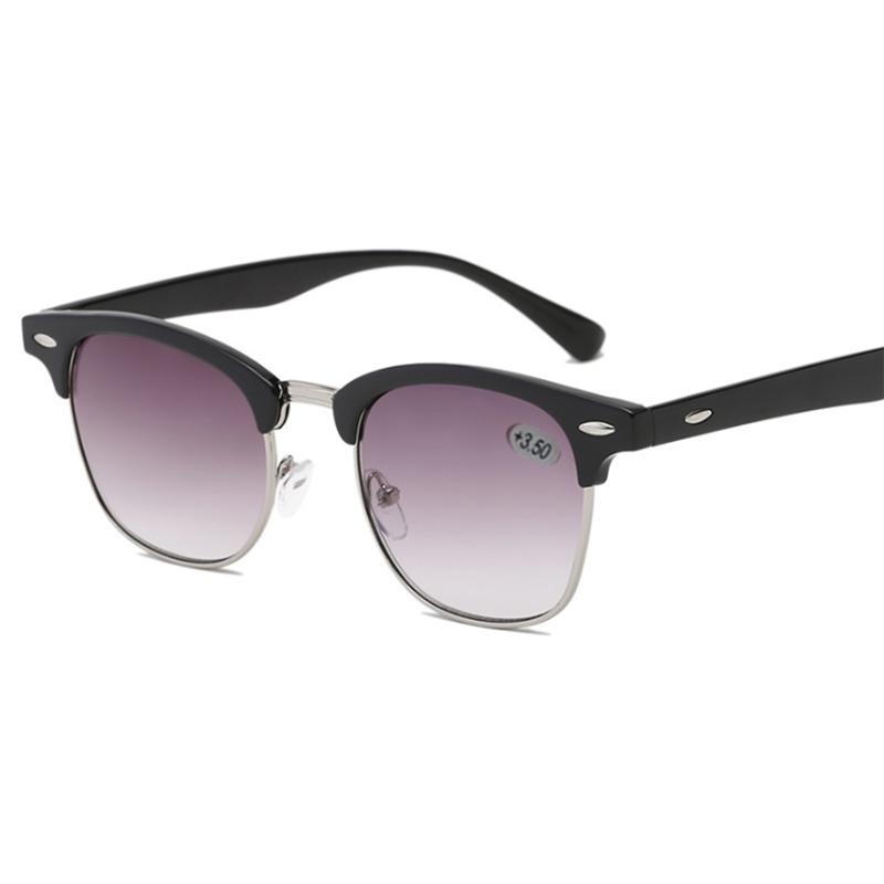 

Half Metal Sun Reading Glasses Women Brown Lens Sunglasses Prebyopia Spectacles Eyeglasses With Diopter +1.0 +1.5 +2.0 +3.0 +4.0 +1.0