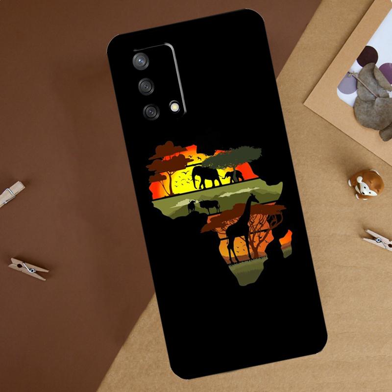 Map of Africa African Fabrics For Oppo A16 A76 A96 A40 A60 A80 A74 A94 A54 A18 A38 A58 A78 A98 A15 A57S A17 A77 Phone Case