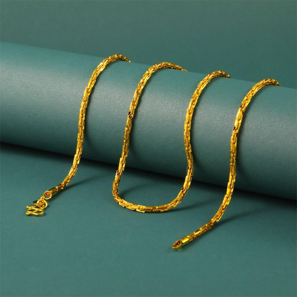 Vergoldete gedrehte Seilkette 3MM Schmuckzubehör Neue goldene Halskette für Damen Herren