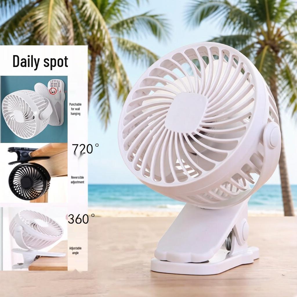 USB Rechargeable Silent Clip-On Fan - Portable Mini Fan for Desktop & Indoor Use