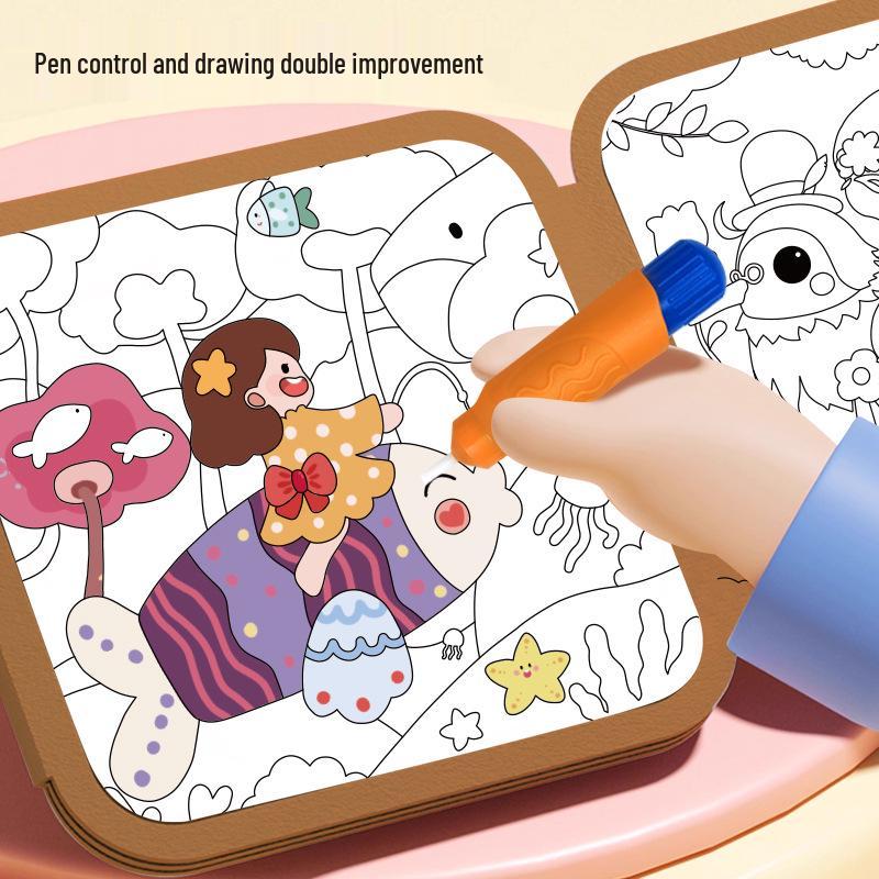 Wiederverwendbares magisches Wasser-Malbuch für Kinder - Früherziehung und ruhiges Aktivitätsspielzeug
