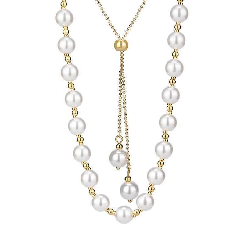 Elegant Natural Baroque Pearl Necklace For Women Vintage Choker With Unique Geometry Design