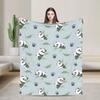 Panda Paw Pattern Animal Blanket Cover Fleece Super Warm Throw Blanket for Bed Bedroom Quilt