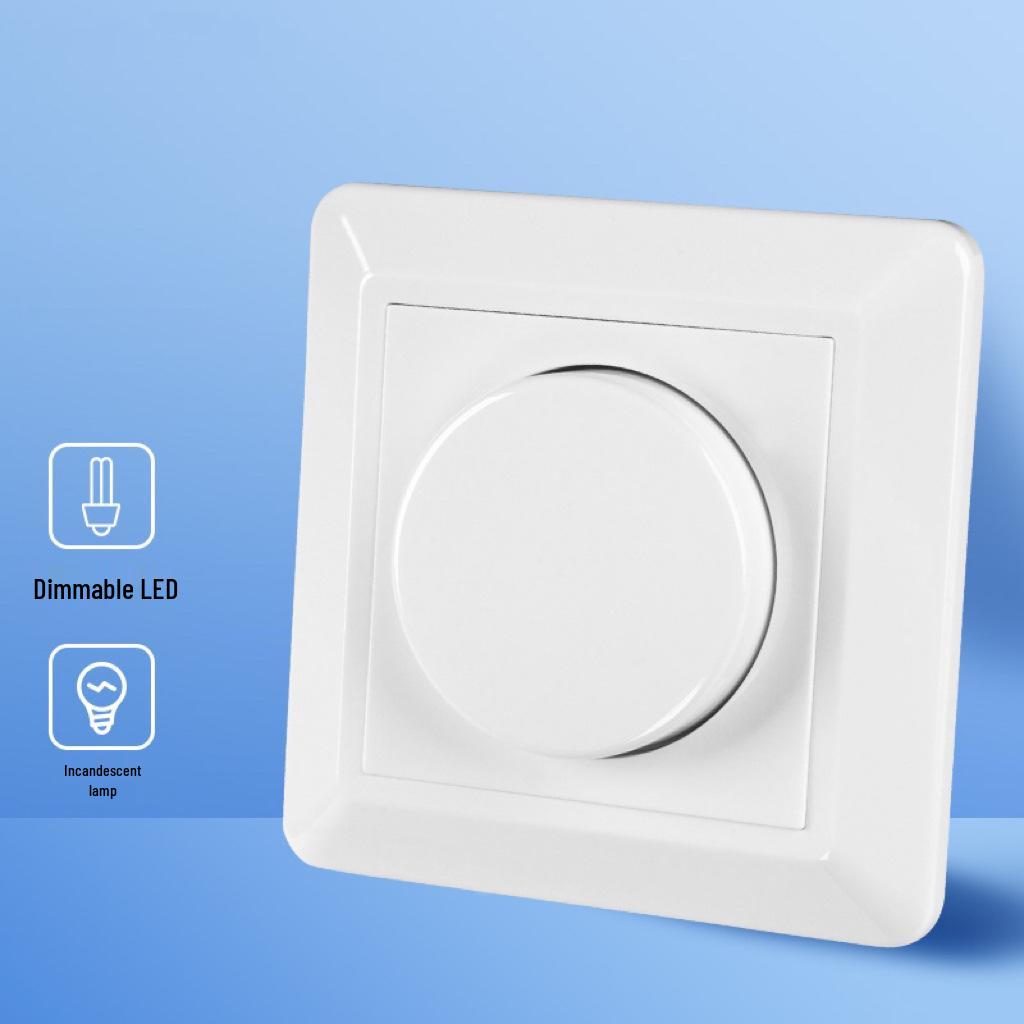 LED Stepless Dimming Switch 86 Type Dual Control Panel for Home and Hotel Spotlight Use