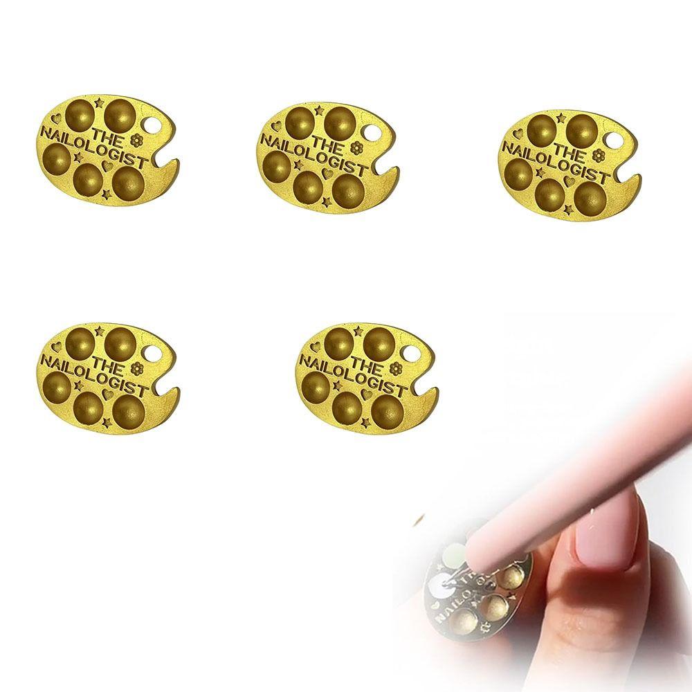 

5Pcs Resin Finger Fingertip Gold Nail Paint Art Palette Creative Nail Art Palette Ring For Nail Art