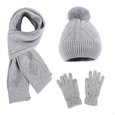 Cozy Winter Hat Scarf Gloves Set - Stay Warm and Stylish