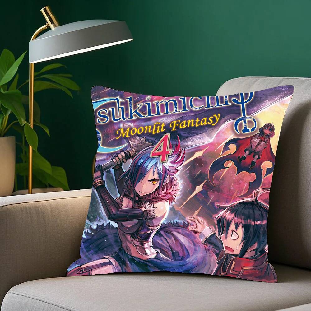 ANIME T-Tsukimichi Moonlit Fantasy Pillow Case Home Decor Throw For Sofa Bed Car Room Decor Gift Idea