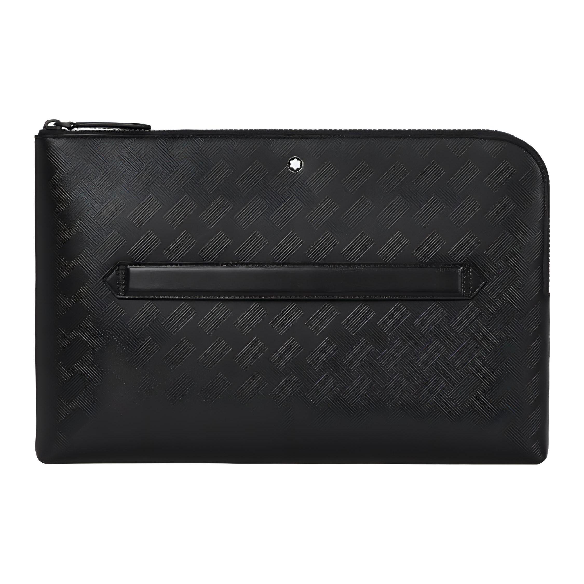 

Montblanc Style 3.0 Series Zipper Closure Full Grain Leather Laptop Bag Clutch Men Bags Black 129969 Shopping Bag Set(Basic Set+Shopping Bag)