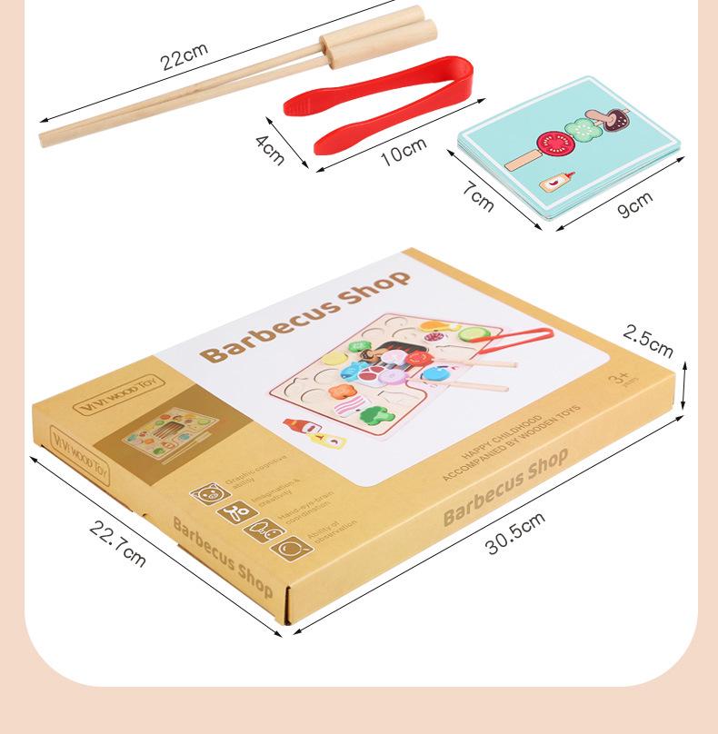 Wooden Role-Playing BBQ Playhouse: Early Education Puzzle Toy for Parent-Child Interaction