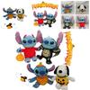 Soft Short Plush Snoopy Halloween Pumpkin Doll With Skull And Stitch Design