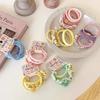 4pcs Candy Color Telephone Scrunchies for Women Highly Elastic Hair Ties Ponytail Holder Rubber Bands Teen Girls Summer Headwear