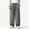 2026 Men New Chinese Style Imitation Linen Casual Pants Loose Lantern Harem Pants Elastic Waist Lightweight Trousers Streetwear