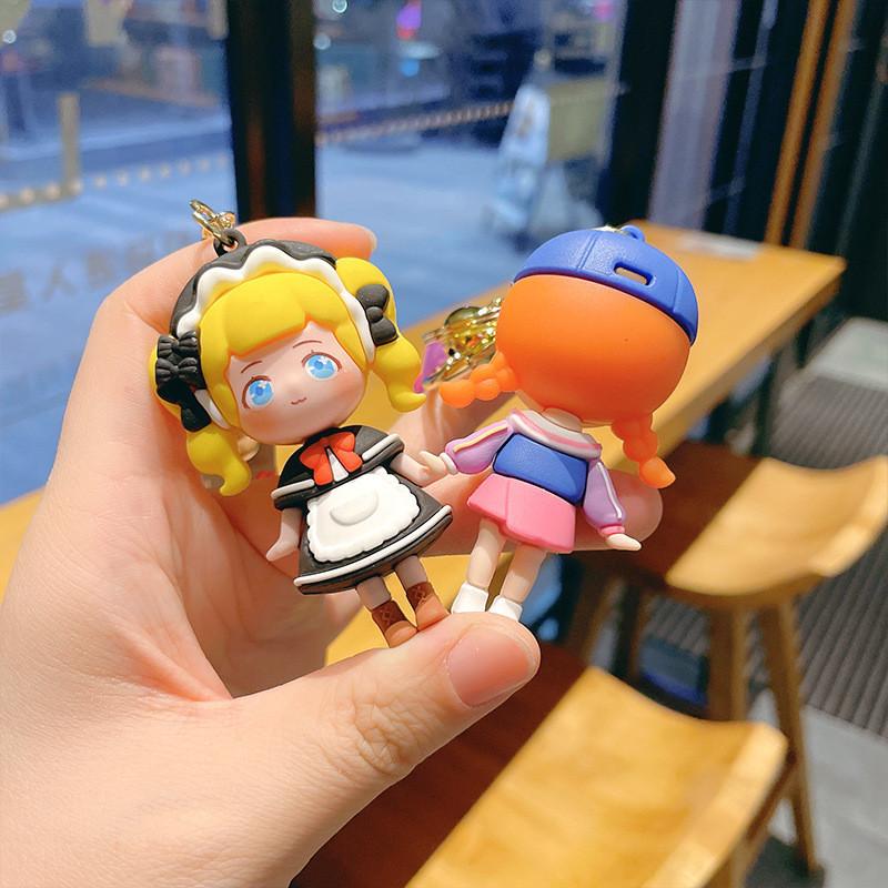 Adorable Girl Anime Keychain Charming Car Key Holder Cute Bag Decoration