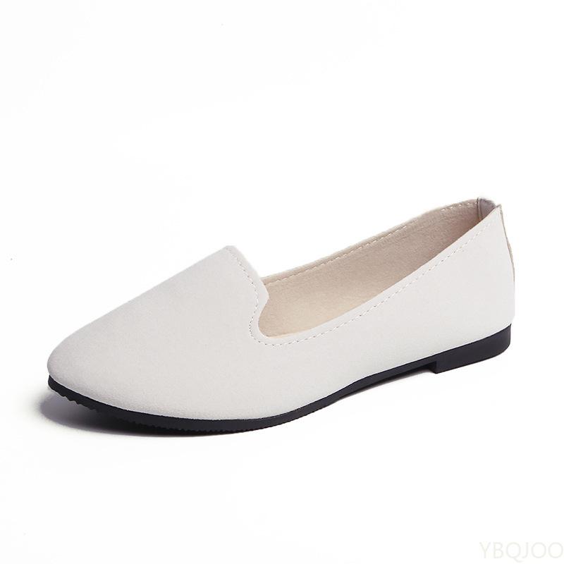 Women Ladies Slip On Flat Shoes Comfortable Casual Shoes Solid Fashion Loafers Female Pointed Toe Plain Flat Shoes Ballet Flats