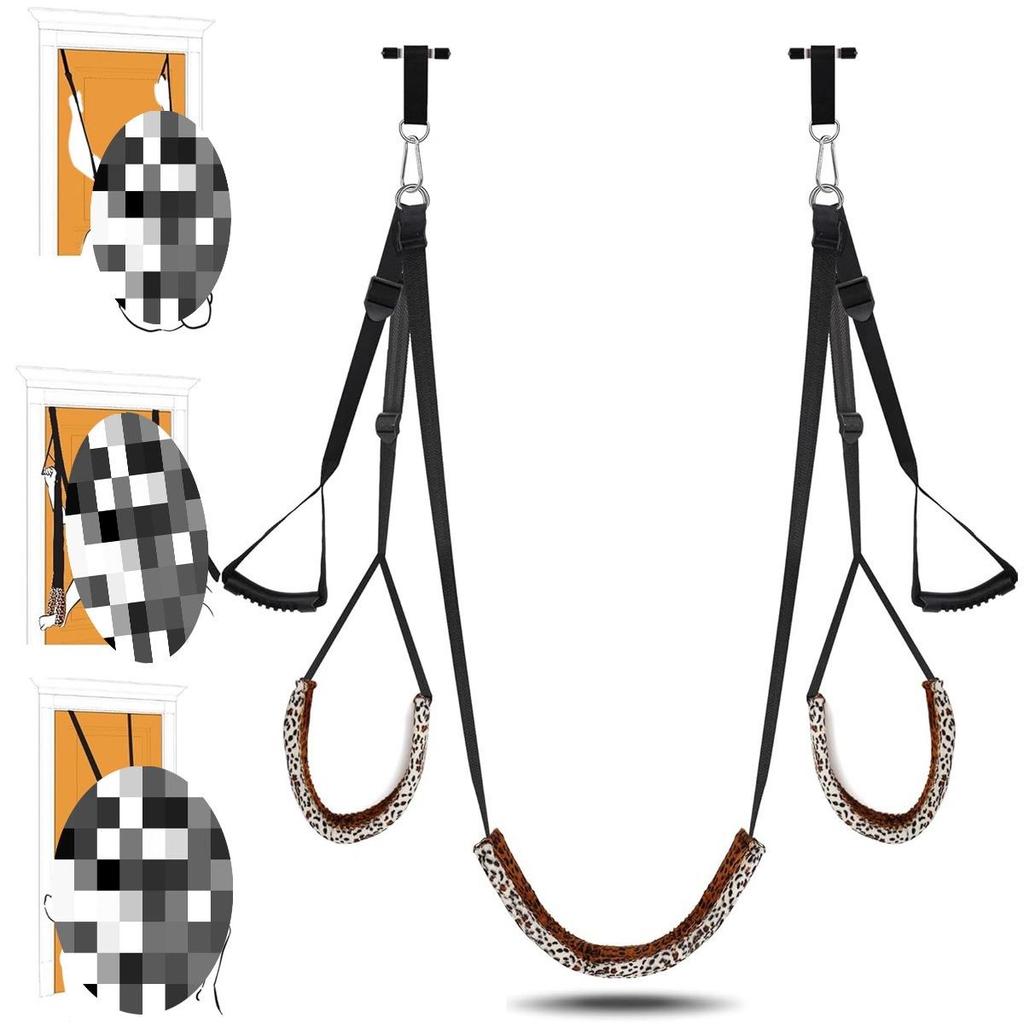 Upgraded SM Leopard Print Swing for Adults - Doorway Sex Seat Toy