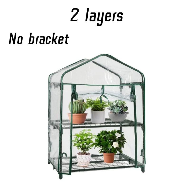 2-5 Tier Walk-in Greenhouse Replacement Cover Flowers Plants Warm for Outdoor Indoor PVC Greenhouse Cover with Zipper - No Shelf