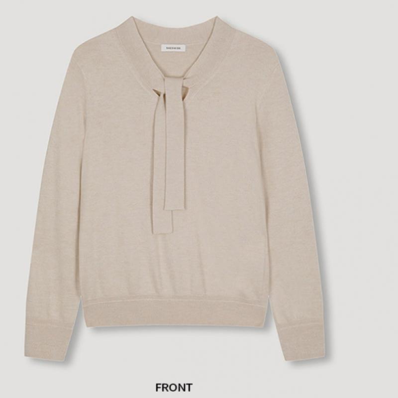  Shs Miss  V Neck Strap Wool Knit