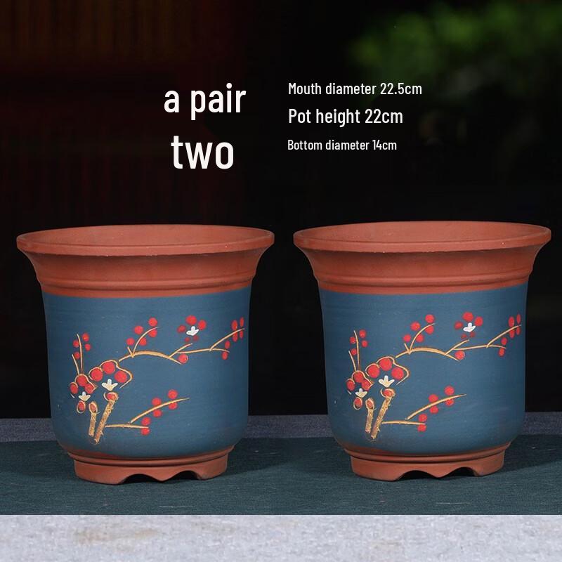 

Blue Dotted Ceramic Planter Pot Set